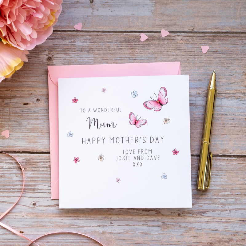 Personalised Mother's Day Card - Butterflies